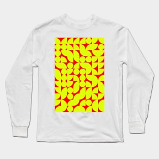 Fire Colored Geometric Pattern - Shapes #8 Long Sleeve T-Shirt